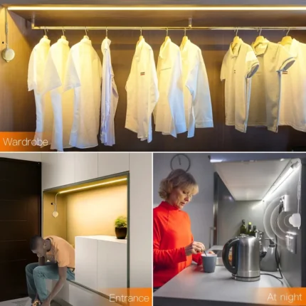 Motion Sensor Flexible LED Strip Light – USB-Powered COB Neon Light, Waterproof, Under-Cabinet & Bed Lighting, Emergency Night Light